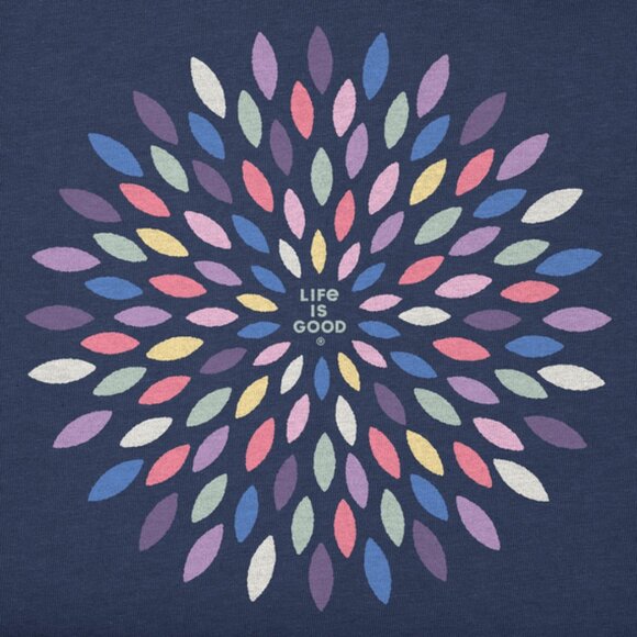 W's Pretty Flower Burst Long Sleeve Crusher-LITE Hooded Tee - Picture 2 of 5